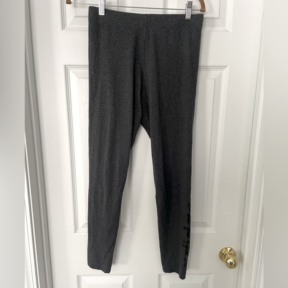 adidas Pants - Adidas Gray Leggings With Black Logo